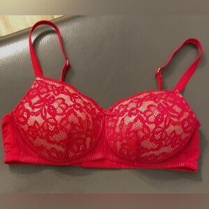 Chic Scarlet Lace Bra